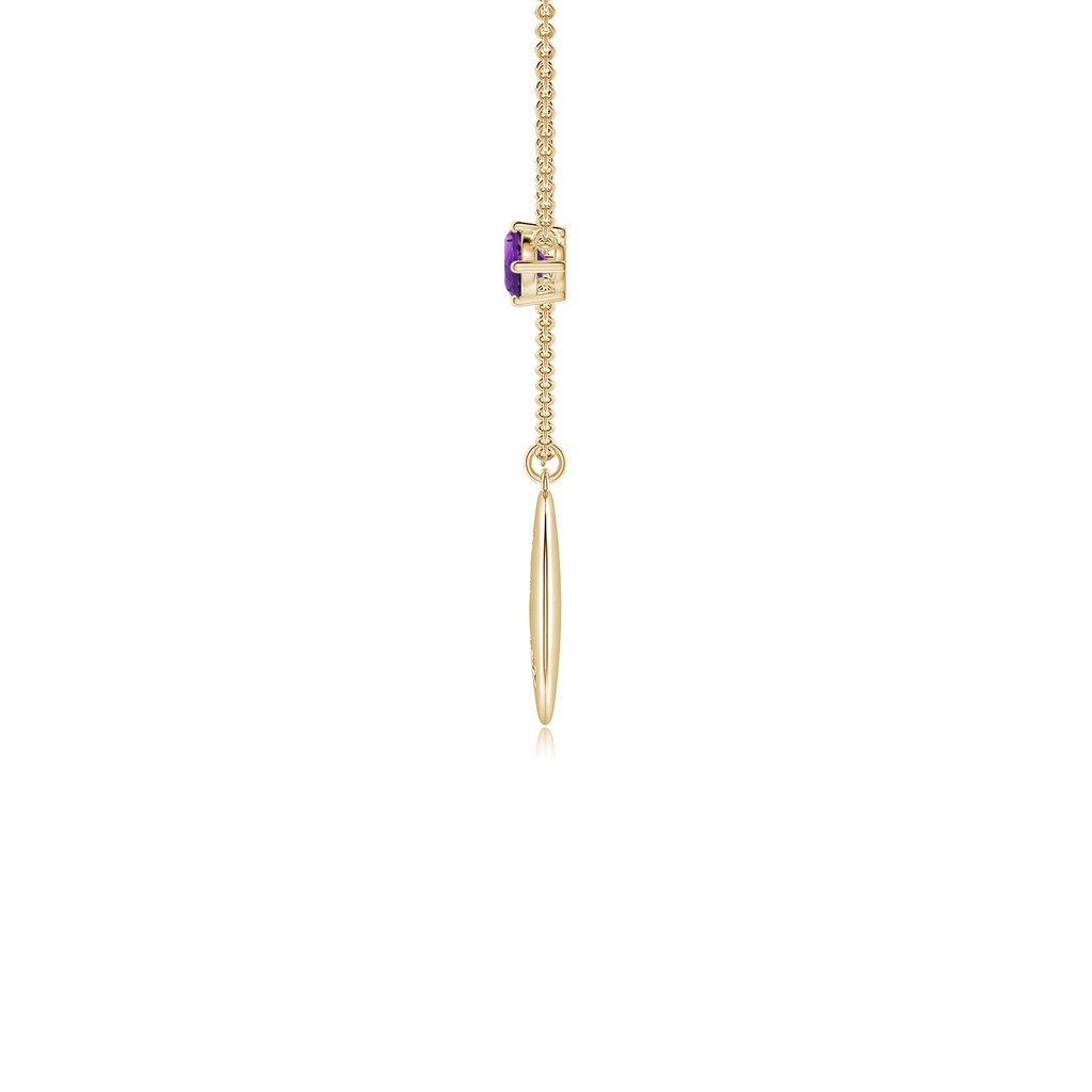 4mm AAAA Amethyst Aquarius Constellation Medallion Pendant in Yellow Gold - side_1