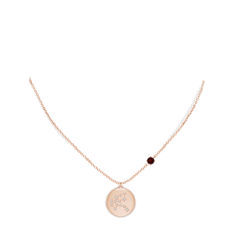 Garnet Aquarius Constellation Medallion Pendant