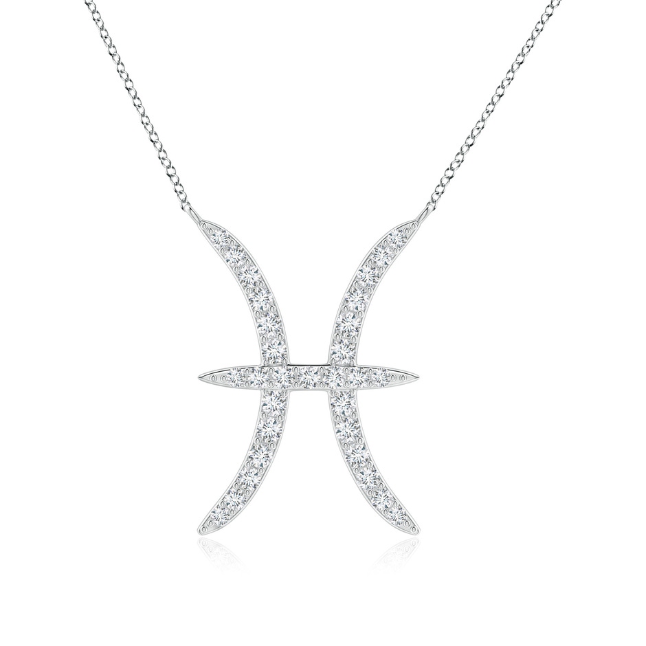 1.1mm GVS2 Diamond Pisces Zodiac Sign Pendant in White Gold 