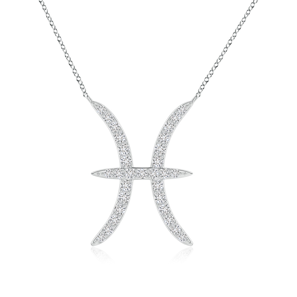 1.1mm HSI2 Diamond Pisces Zodiac Sign Pendant in White Gold