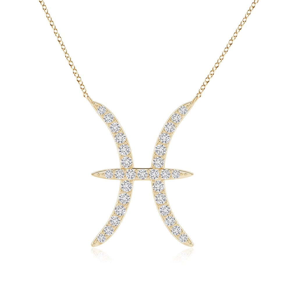 1.1mm HSI2 Diamond Pisces Zodiac Sign Pendant in Yellow Gold