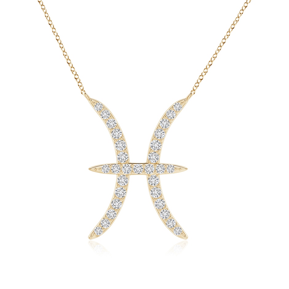 1.1mm HSI2 Diamond Pisces Zodiac Sign Pendant in Yellow Gold 