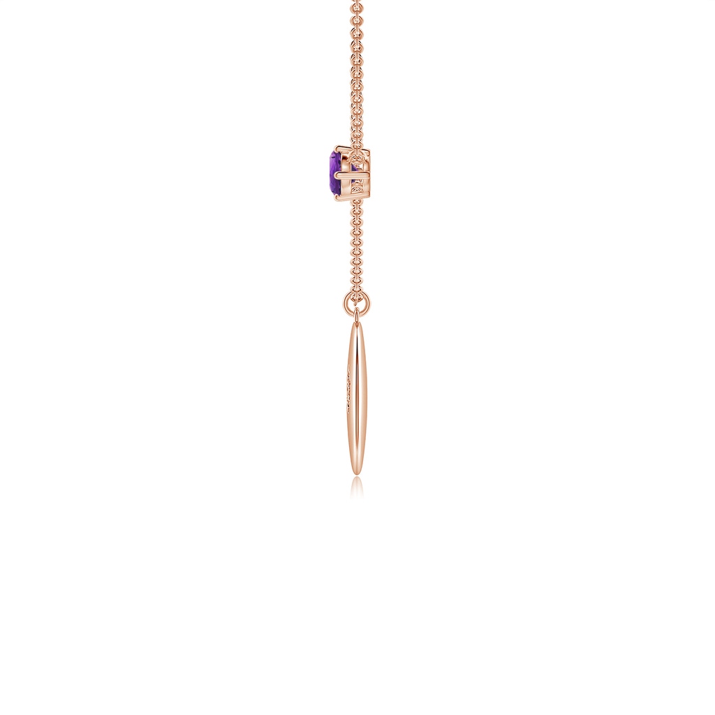 4mm AAAA Amethyst Pisces Constellation Medallion Pendant in Rose Gold - side_1