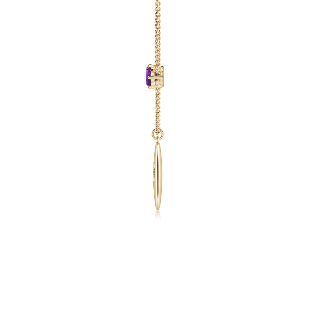 4mm AAAA Amethyst Pisces Constellation Medallion Pendant in Yellow Gold - side_1