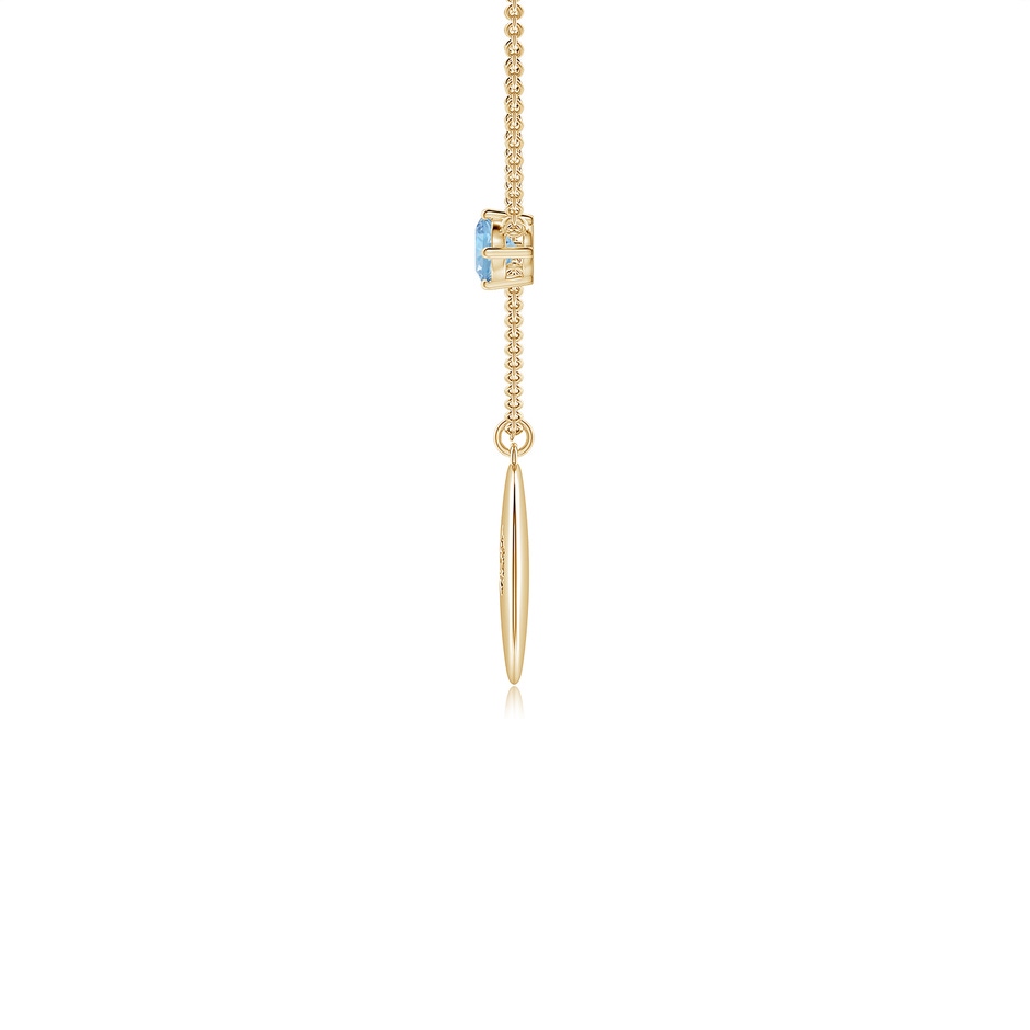 4mm AAA Aquamarine Pisces Constellation Medallion Pendant in Yellow Gold side-1