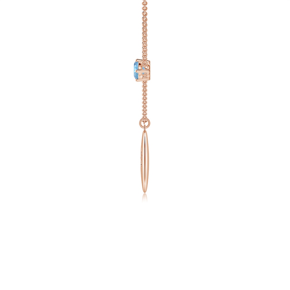 4mm AAAA Aquamarine Pisces Constellation Medallion Pendant in Rose Gold side-1