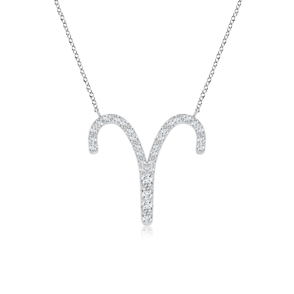 1.6mm GVS2 Diamond Aries Zodiac Sign Pendant in 9K White Gold 