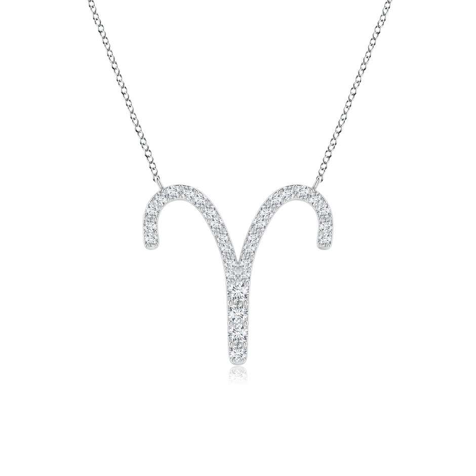 1.6mm GVS2 Diamond Aries Zodiac Sign Pendant in White Gold 