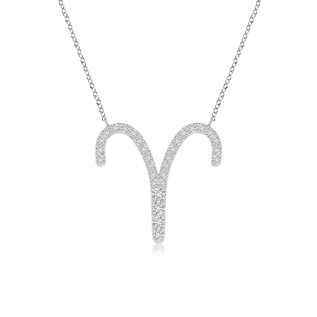 1.6mm HSI2 Diamond Aries Zodiac Sign Pendant in White Gold