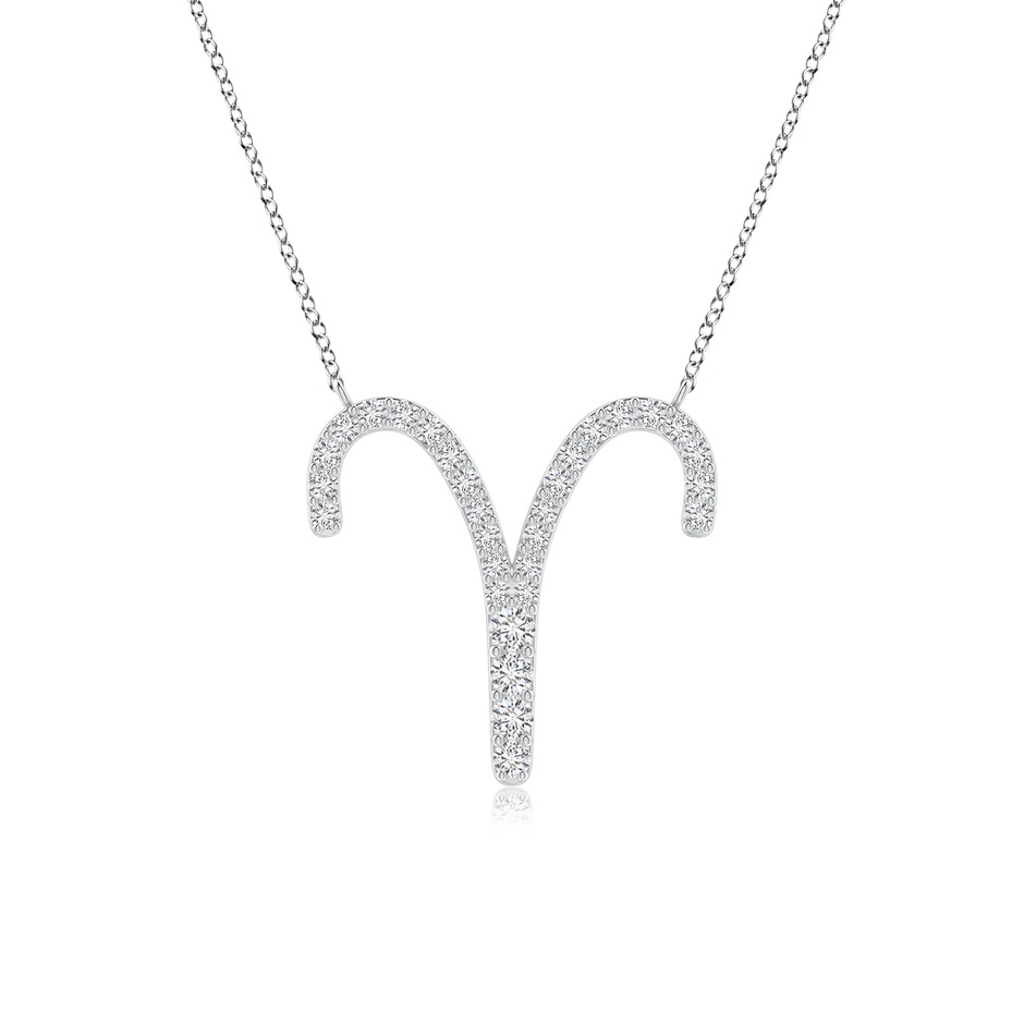 1.6mm HSI2 Diamond Aries Zodiac Sign Pendant in White Gold 