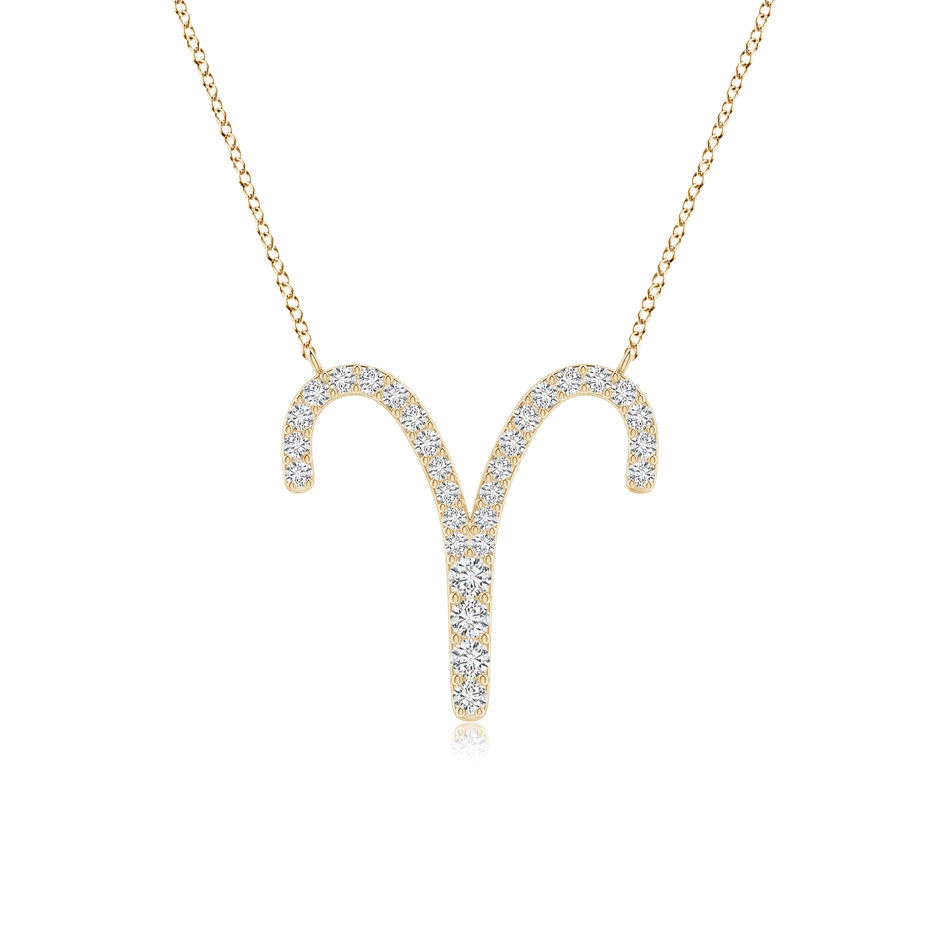 1.6mm HSI2 Diamond Aries Zodiac Sign Pendant in Yellow Gold 
