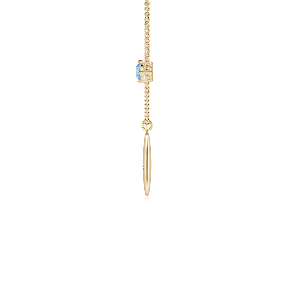 4mm AAA Aquamarine Aries Constellation Medallion Pendant in Yellow Gold - side_1