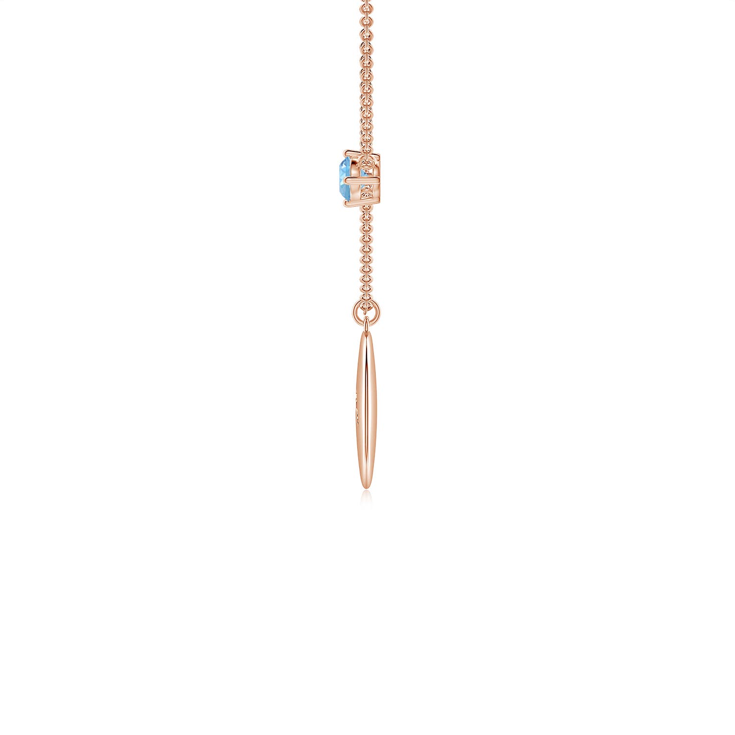 AAAA - Aquamarine / 0.22 CT / 14 KT Rose Gold