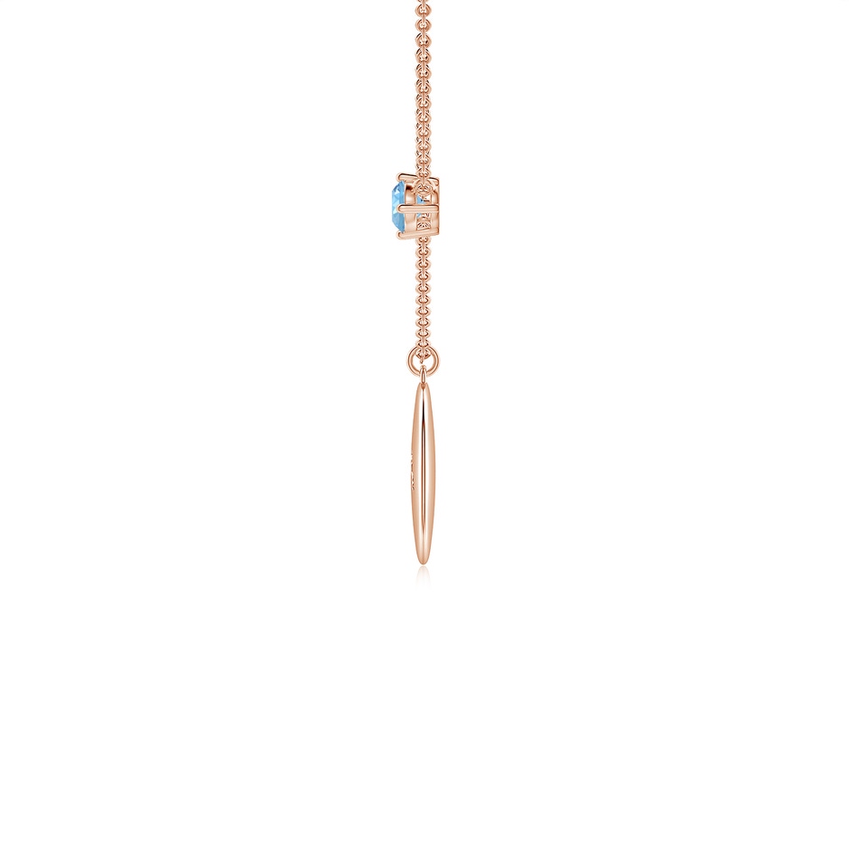 4mm AAAA Aquamarine Aries Constellation Medallion Pendant in Rose Gold side-1