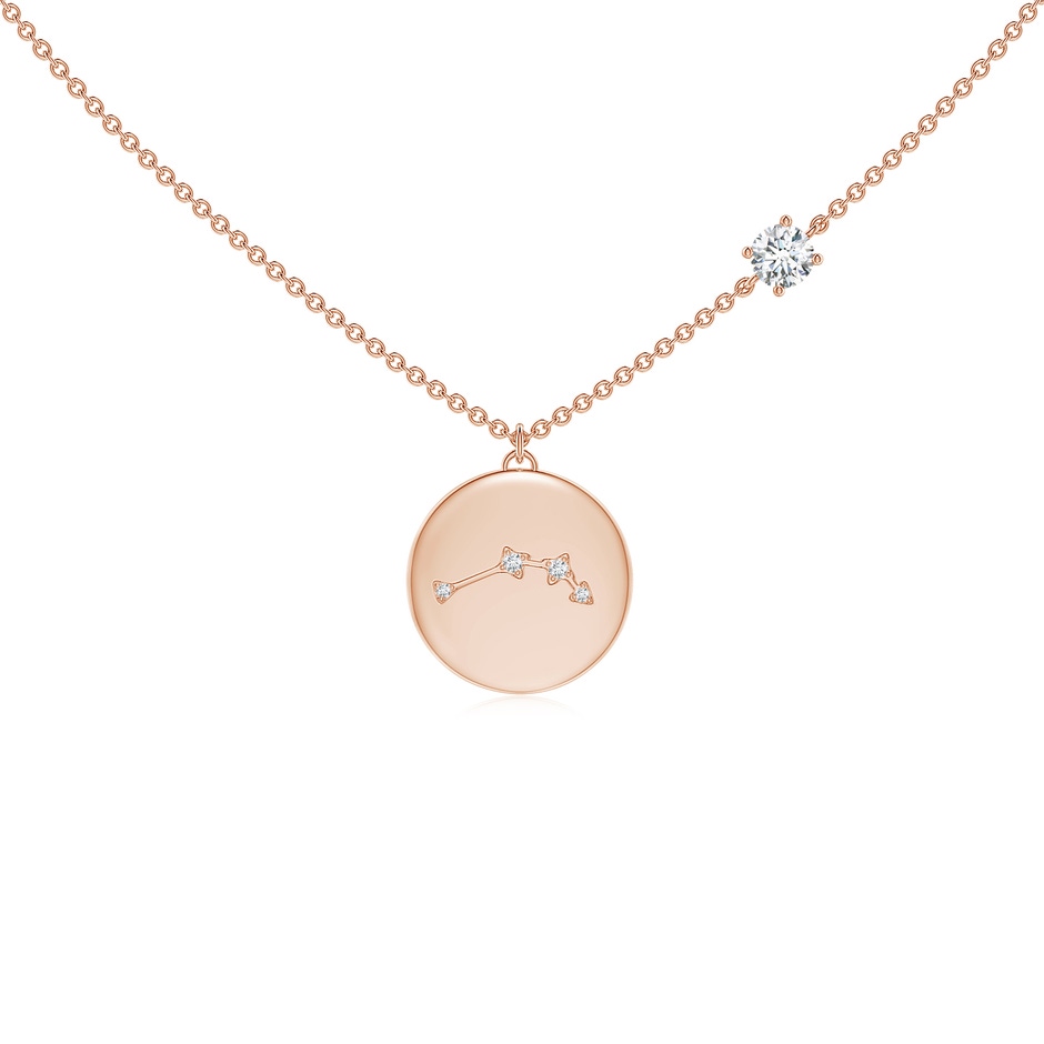 4mm GVS2 Diamond Aries Constellation Medallion Pendant in Rose Gold 
