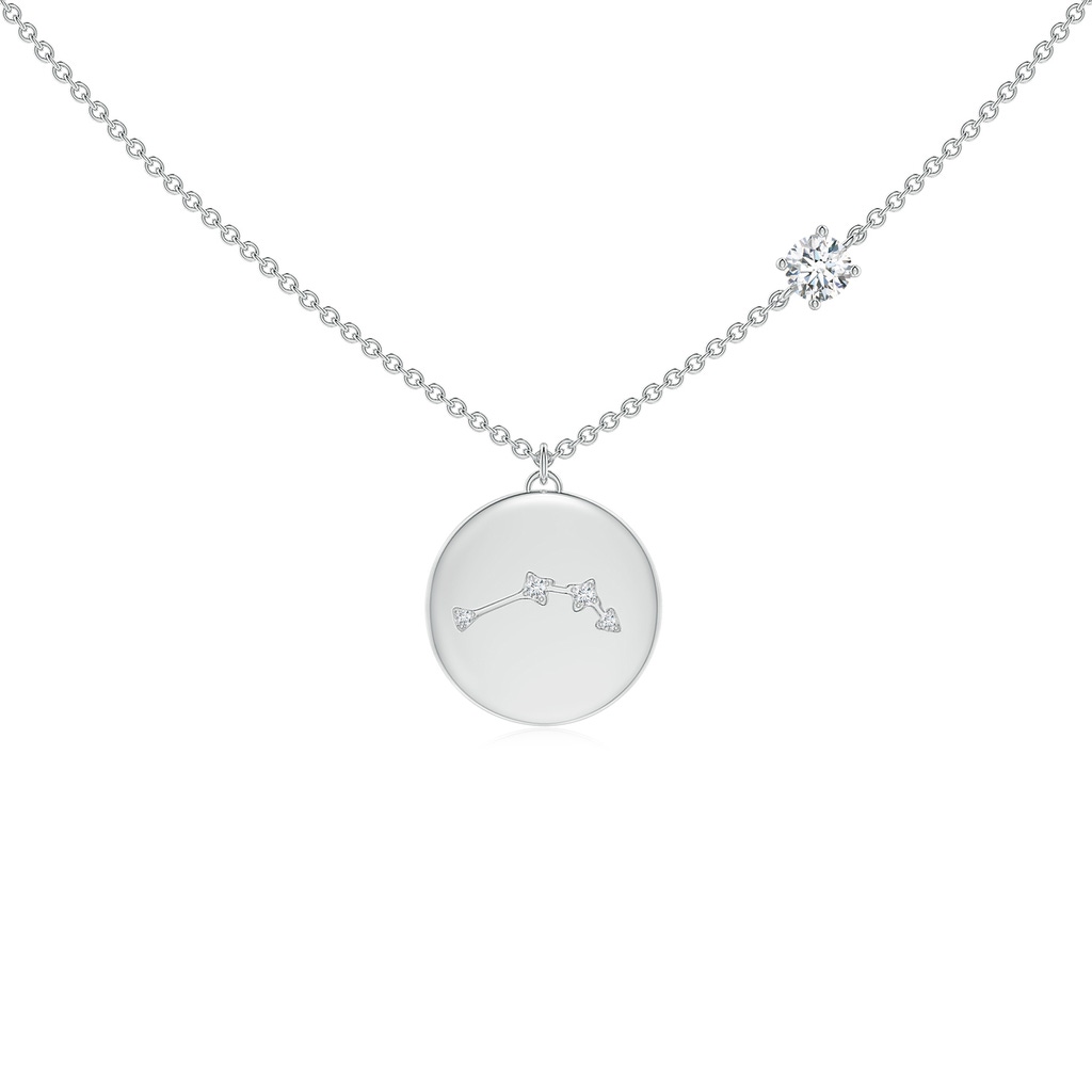 4mm GVS2 Diamond Aries Constellation Medallion Pendant in White Gold