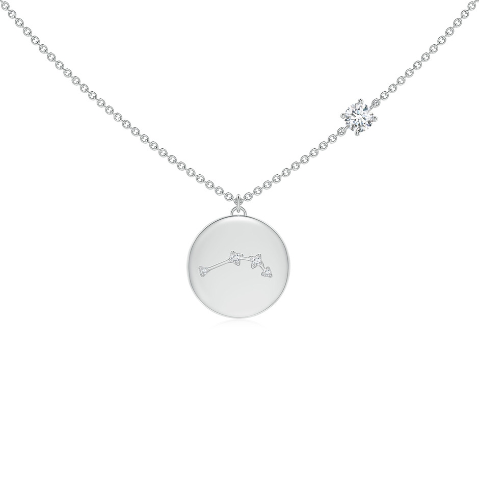 4mm GVS2 Diamond Aries Constellation Medallion Pendant in White Gold 