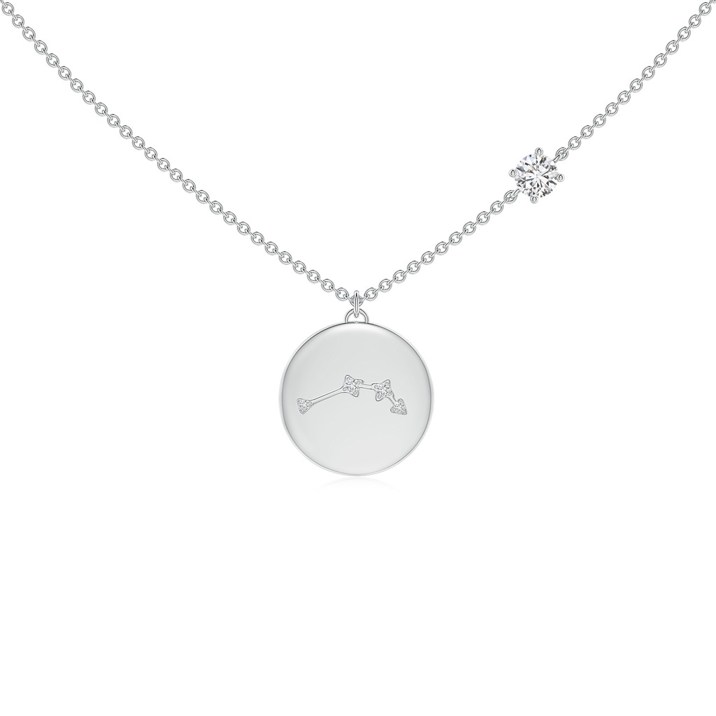4mm HSI2 Diamond Aries Constellation Medallion Pendant in White Gold
