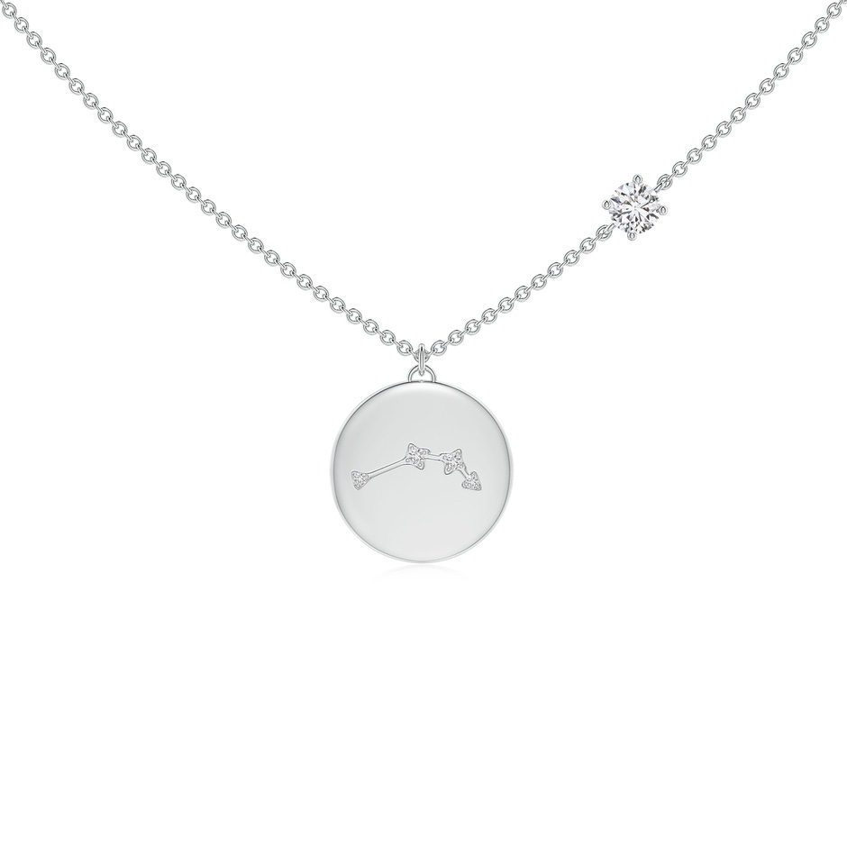 4mm HSI2 Diamond Aries Constellation Medallion Pendant in White Gold 