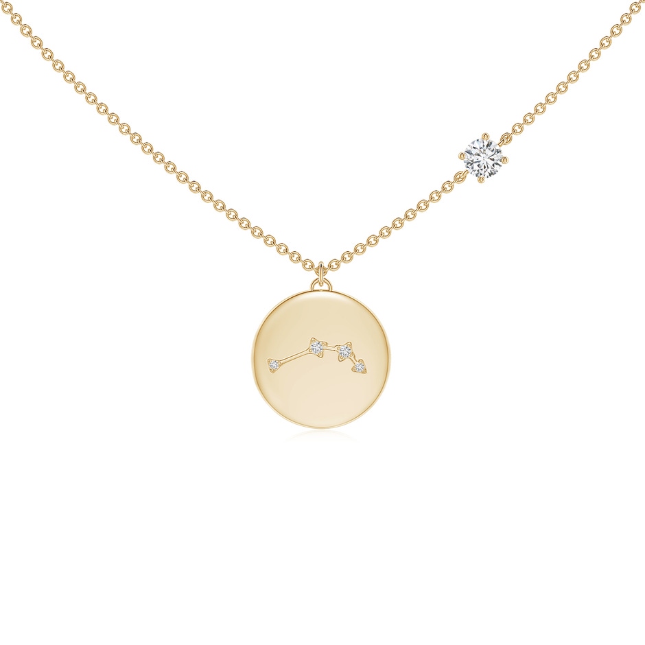 4mm HSI2 Diamond Aries Constellation Medallion Pendant in Yellow Gold 