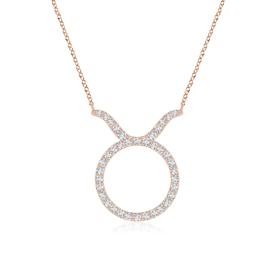1.1mm GVS2 Diamond Taurus Zodiac Sign Pendant in Rose Gold 