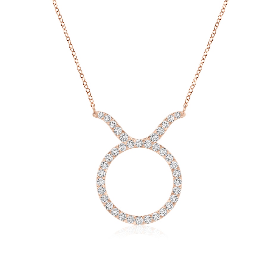 1.1mm HSI2 Diamond Taurus Zodiac Sign Pendant in Rose Gold 