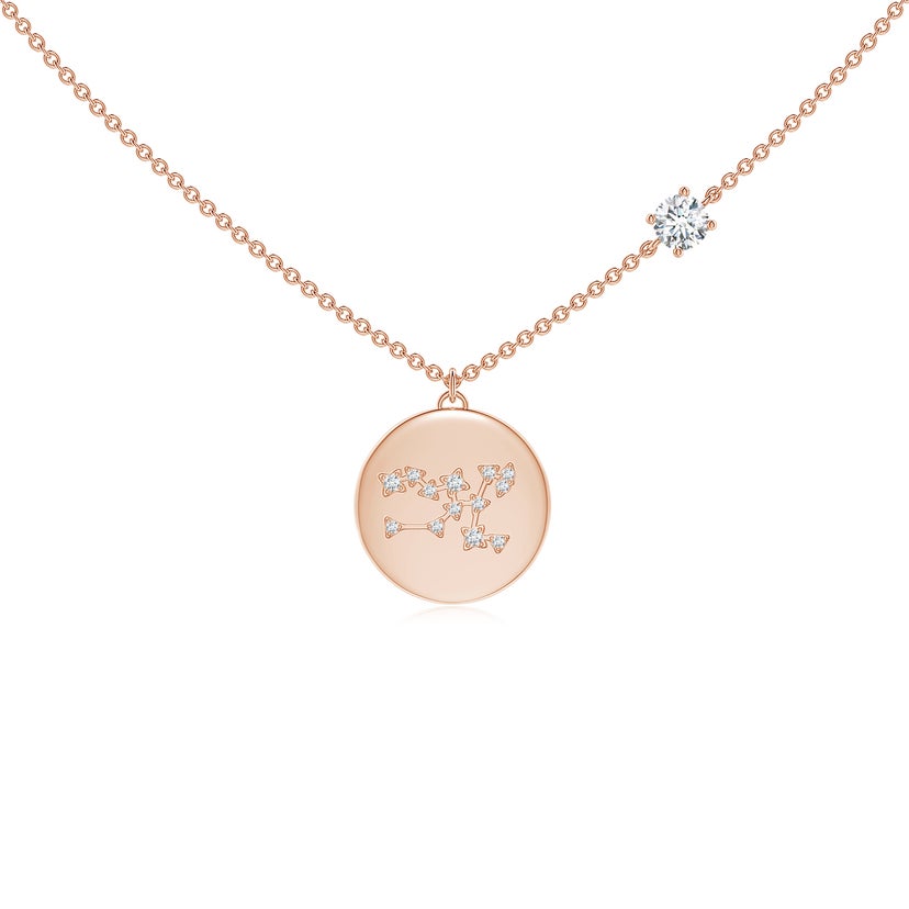 Diamond Taurus Constellation Medallion Pendant