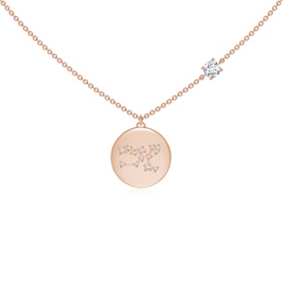 4mm GVS2 Diamond Taurus Constellation Medallion Pendant in Rose Gold