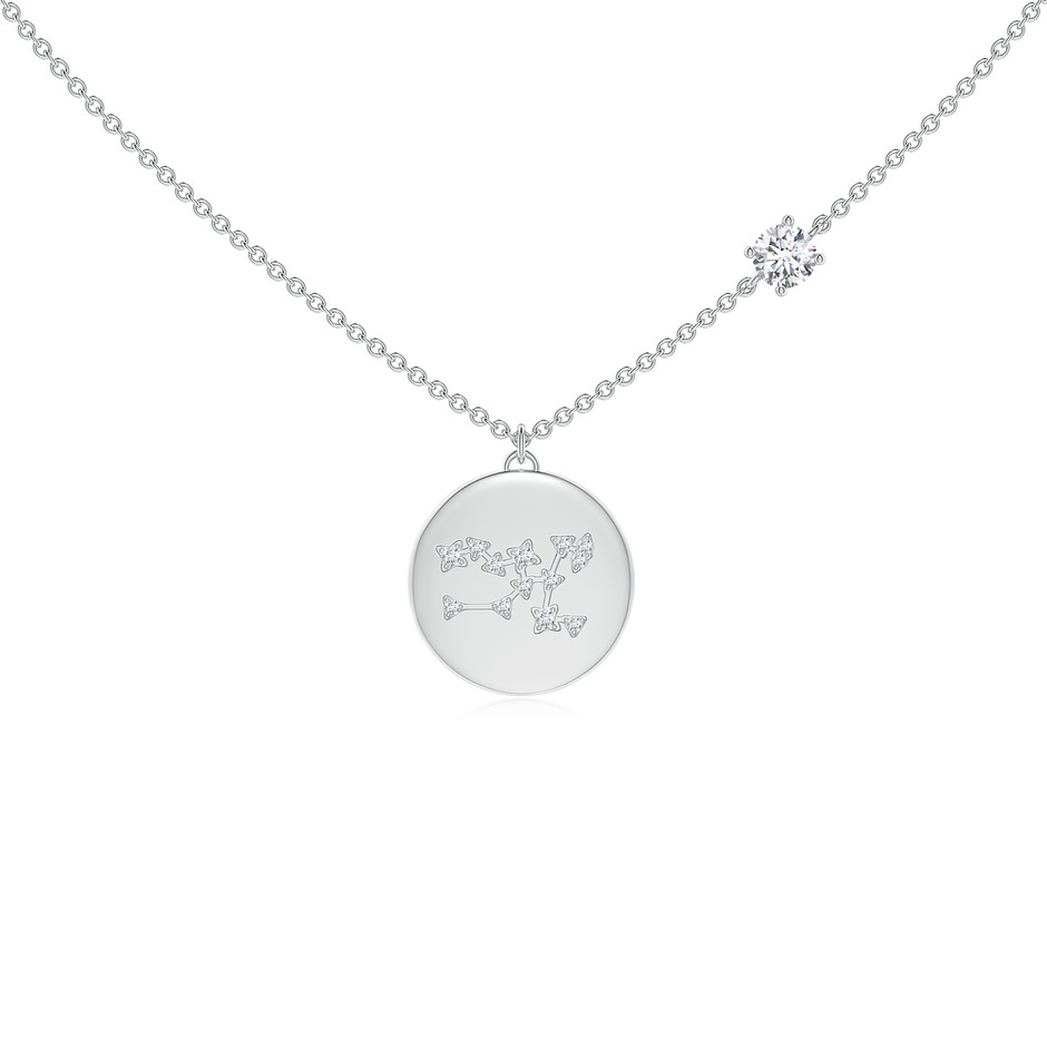 4mm GVS2 Diamond Taurus Constellation Medallion Pendant in White Gold 