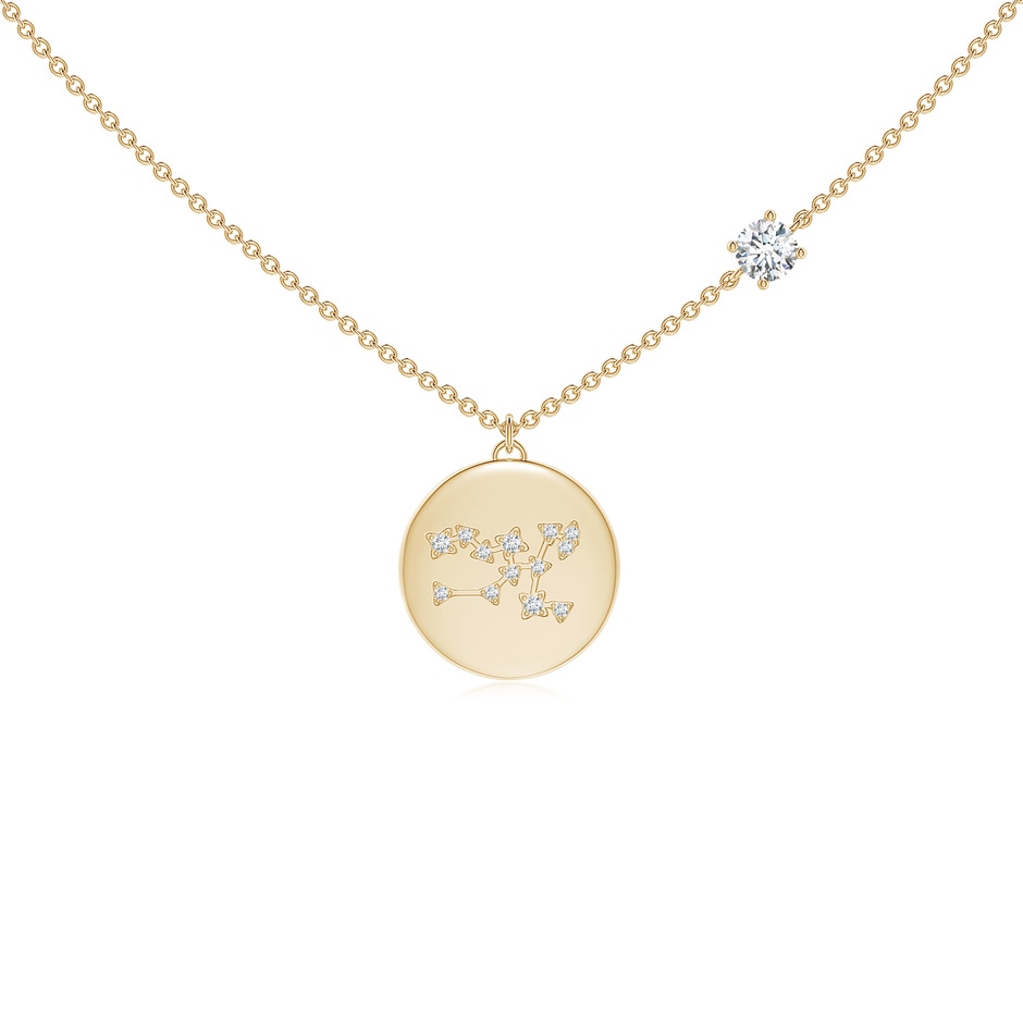 4mm GVS2 Diamond Taurus Constellation Medallion Pendant in Yellow Gold 