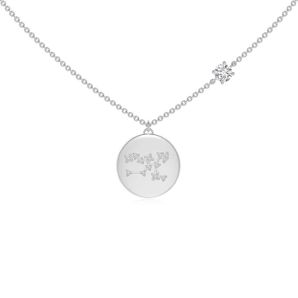 4mm HSI2 Diamond Taurus Constellation Medallion Pendant in White Gold