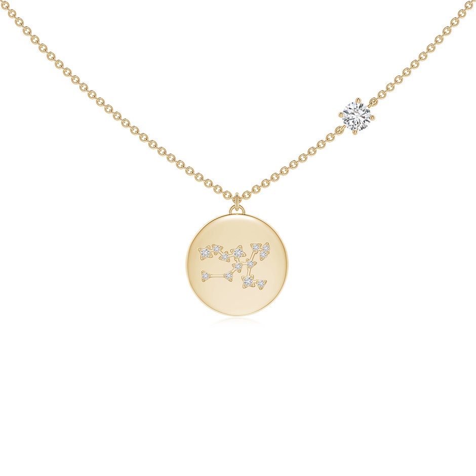 4mm HSI2 Diamond Taurus Constellation Medallion Pendant in Yellow Gold 