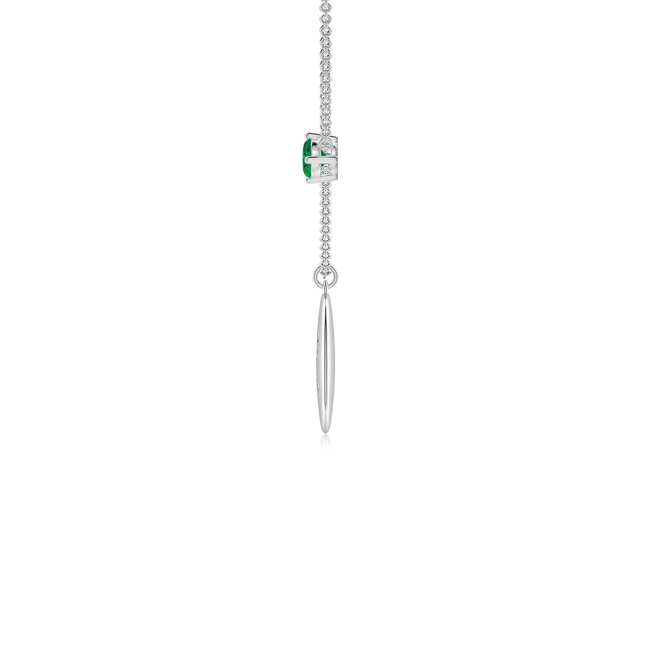 4mm AAA Emerald Taurus Constellation Medallion Pendant in White Gold side-1