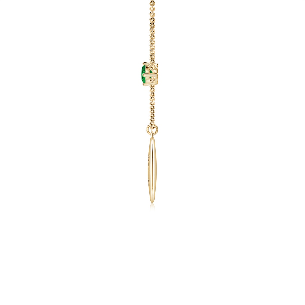 4mm AAAA Emerald Taurus Constellation Medallion Pendant in Yellow Gold - side_1
