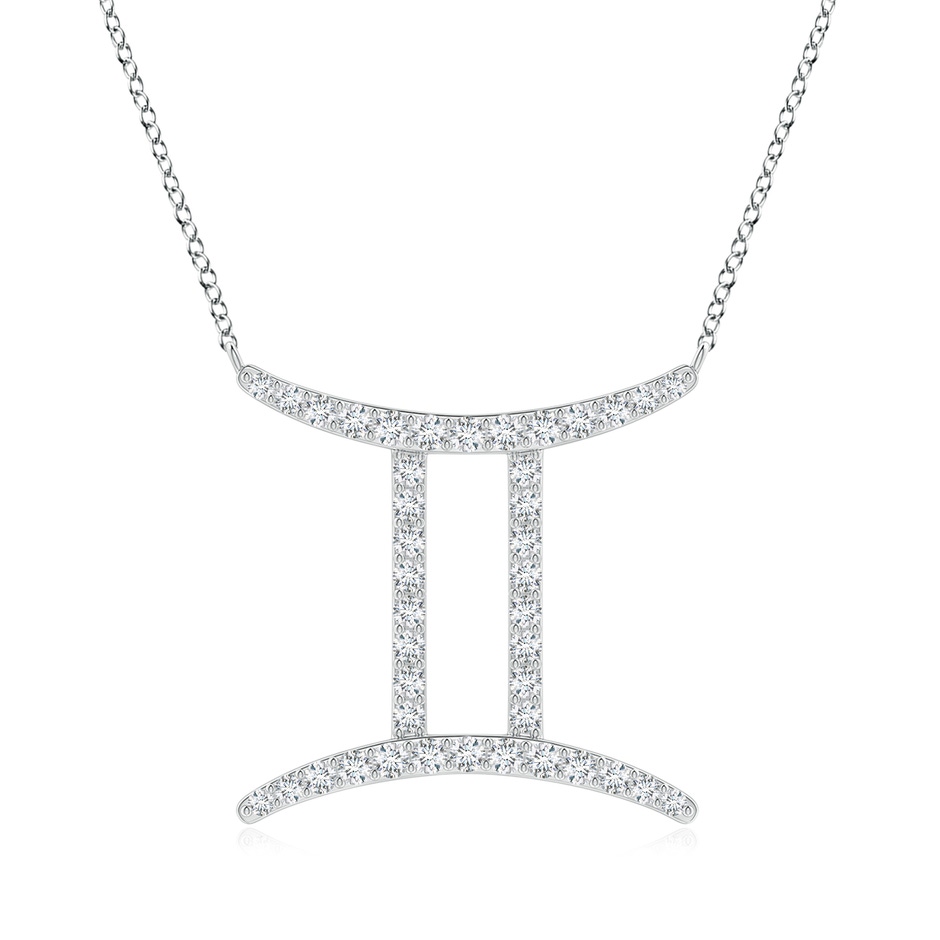1.05mm GVS2 Diamond Gemini Zodiac Sign Pendant in White Gold 