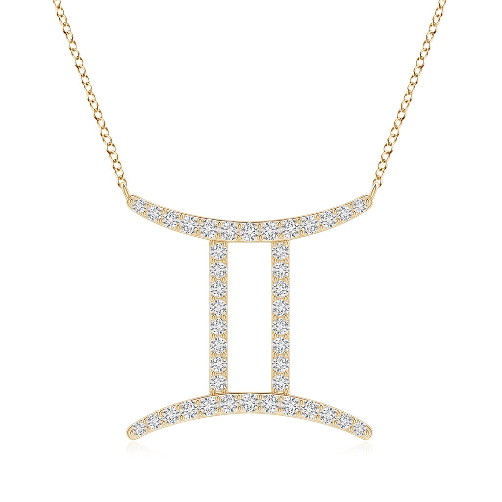 1.05mm HSI2 Diamond Gemini Zodiac Sign Pendant in Yellow Gold