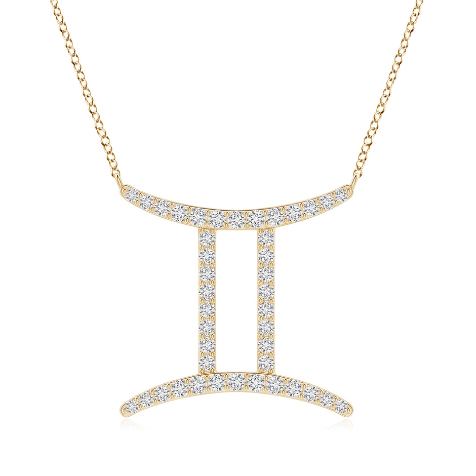 1.05mm HSI2 Diamond Gemini Zodiac Sign Pendant in Yellow Gold 