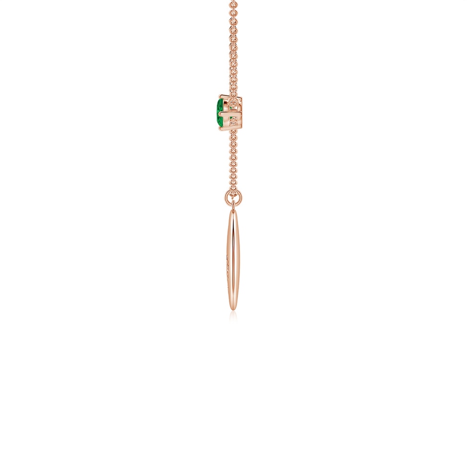 4mm AAA Emerald Gemini Constellation Medallion Pendant in Rose Gold side-1