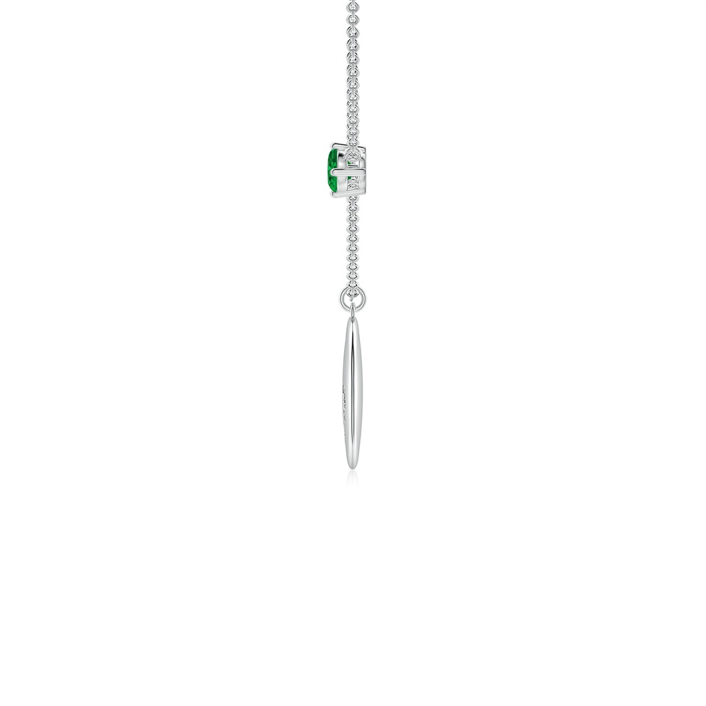 4mm AAA Emerald Gemini Constellation Medallion Pendant in White Gold - side_1