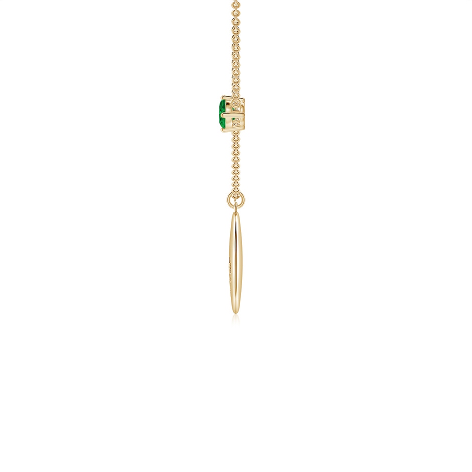 4mm AAA Emerald Gemini Constellation Medallion Pendant in Yellow Gold side-1