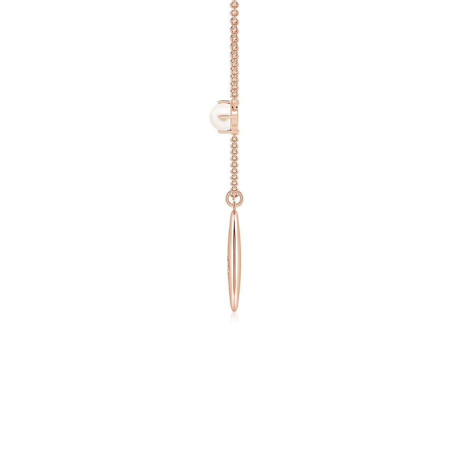 4mm AAA Freshwater Pearl Gemini Constellation Medallion Pendant in Rose Gold side-1
