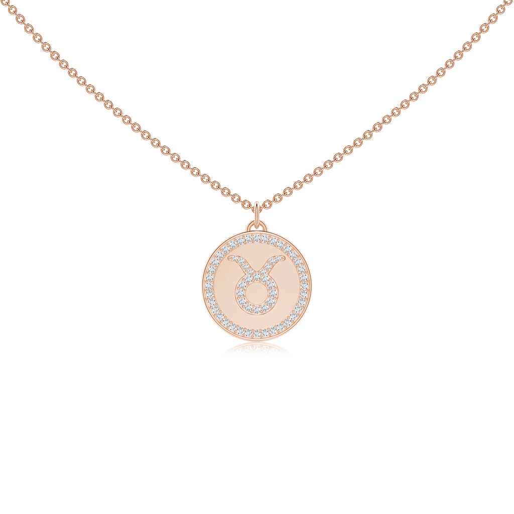 1mm GVS2 Diamond Taurus Zodiac Sign Reversible Medallion Pendant in Rose Gold