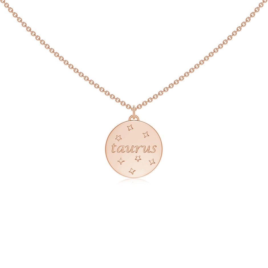 1mm GVS2 Diamond Taurus Zodiac Sign Reversible Medallion Pendant in Rose Gold side-1