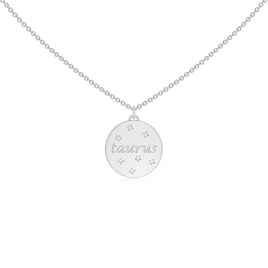 1mm HSI2 Diamond Taurus Zodiac Sign Reversible Medallion Pendant in White Gold side-1