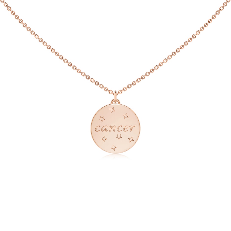 1.1mm GVS2 Diamond Cancer Zodiac Sign Reversible Medallion Pendant in Rose Gold side-1