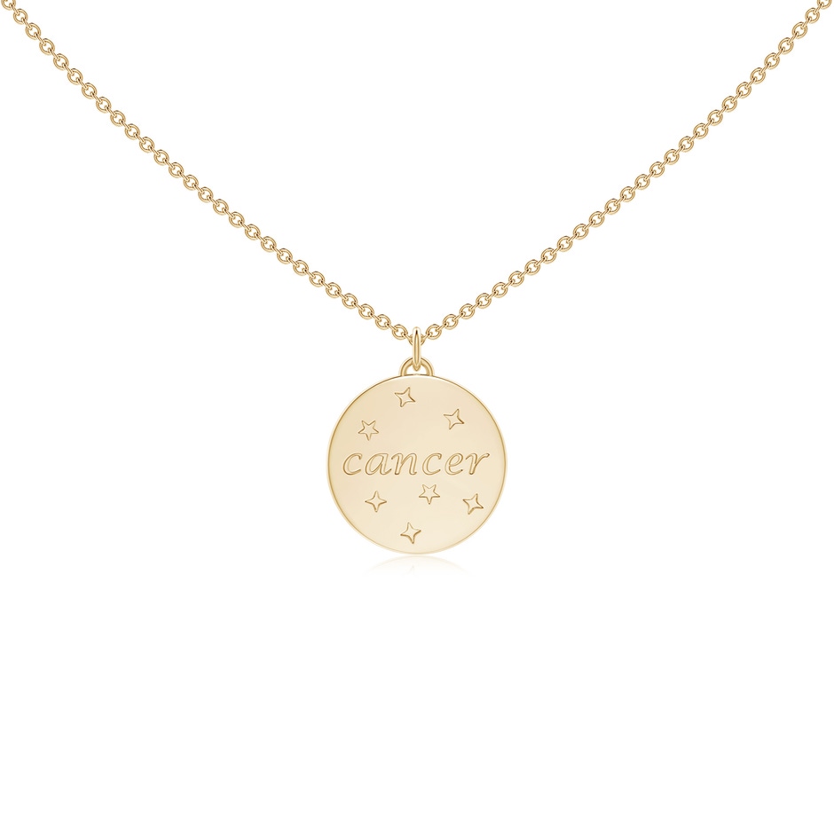 1.1mm GVS2 Diamond Cancer Zodiac Sign Reversible Medallion Pendant in Yellow Gold side-1
