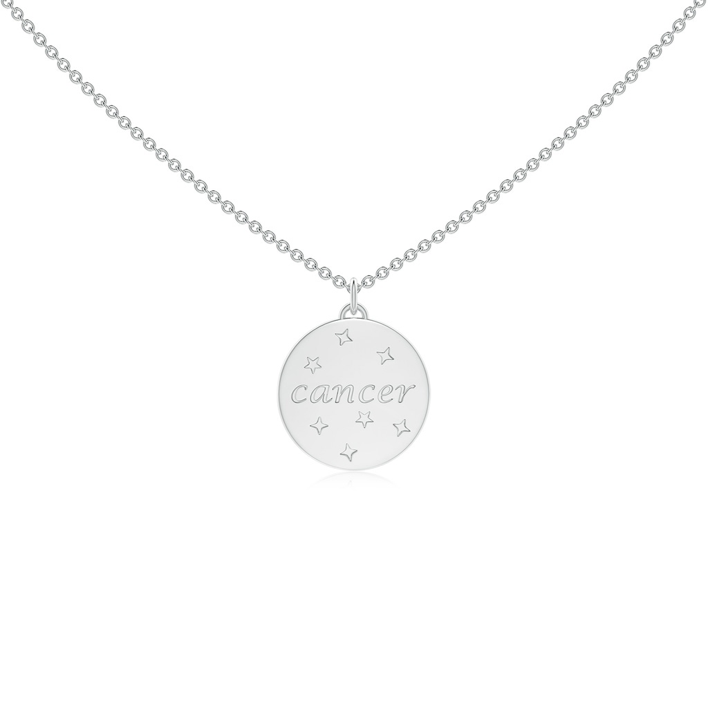 1.1mm HSI2 Diamond Cancer Zodiac Sign Reversible Medallion Pendant in White Gold - side_1