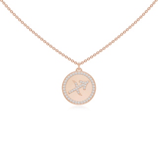 1.05mm GVS2 Diamond Sagittarius Zodiac Sign Reversible Medallion Pendant in Rose Gold