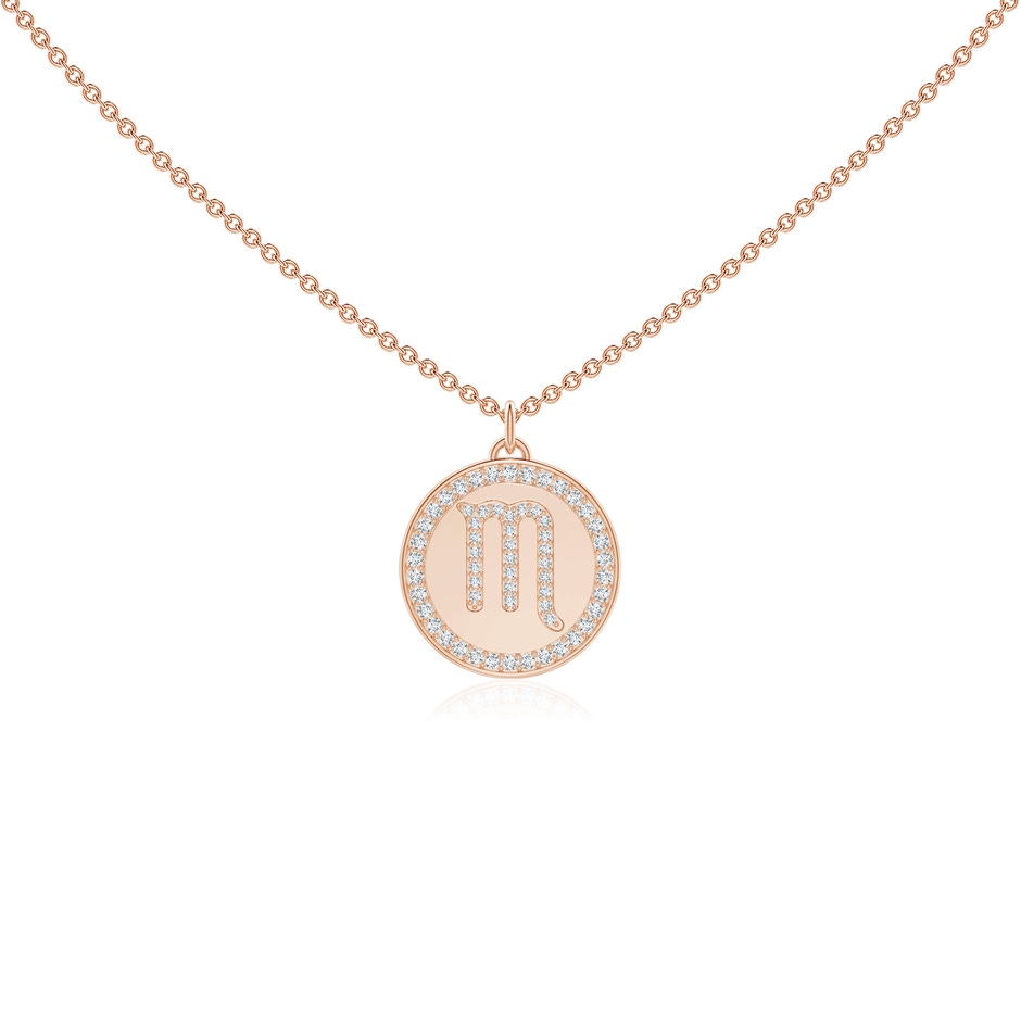 1.05mm GVS2 Diamond Scorpio Zodiac Sign Reversible Medallion Pendant in Rose Gold 