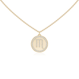 1.05mm GVS2 Diamond Scorpio Zodiac Sign Reversible Medallion Pendant in Yellow Gold